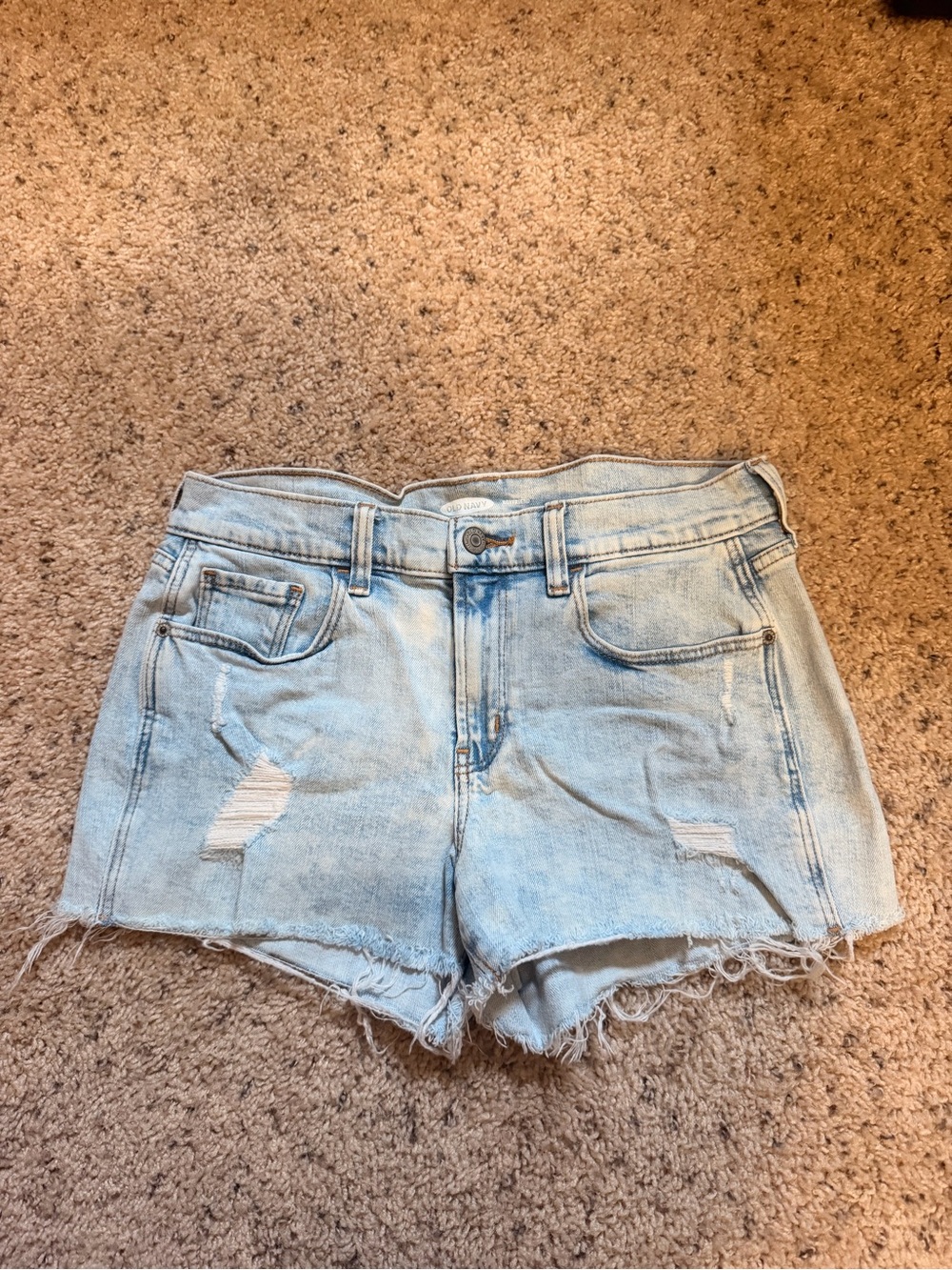 Old Navy Light Blue Distressed Denim Cutoff Shorts GREAT condition